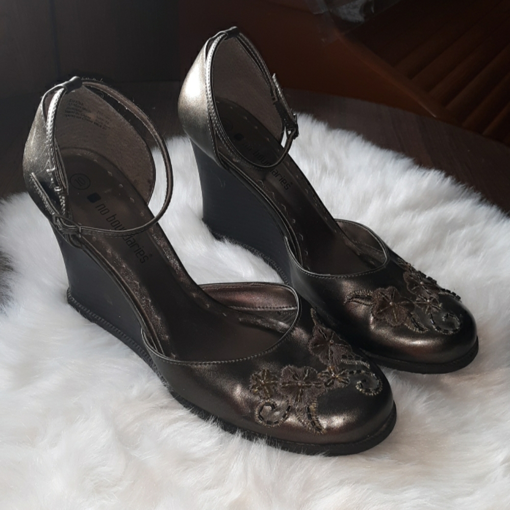 Metallic Bronze wedge sandals